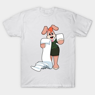 Bunny as Secretary with Paper T-Shirt